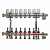 Коллектор с расходомерами 6 контуров Millennium из нержавеющей стали